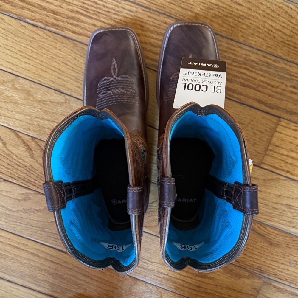 Ariat Brown and Teal Western Boots NEW - Picture 9 of 12